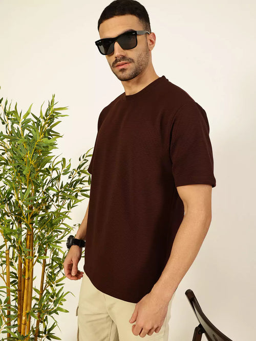 Thomas Scott Men Solid Round Neck Oversized T-shirt