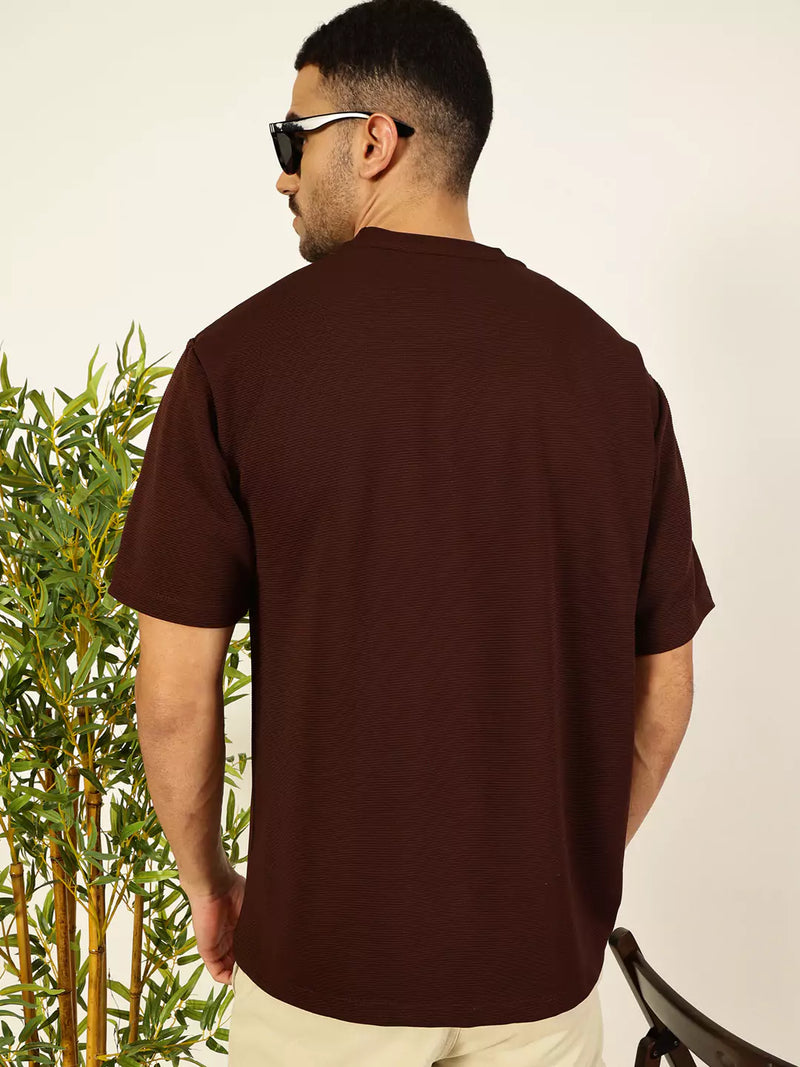 Thomas Scott Men Solid Round Neck Oversized T-shirt