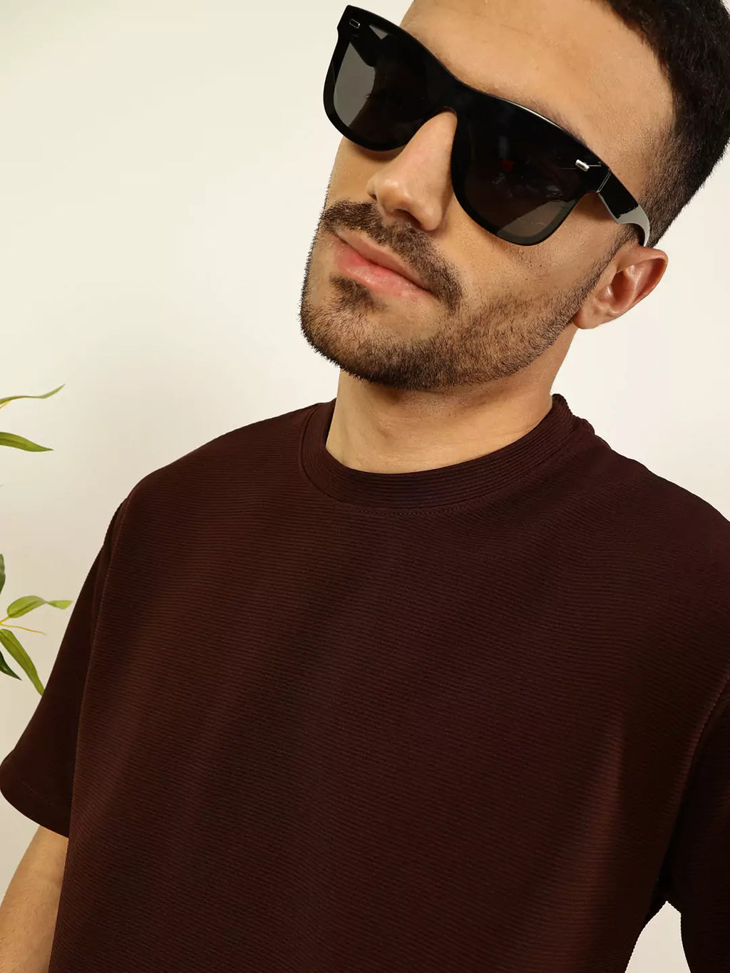 Thomas Scott Men Solid Round Neck Oversized T-shirt