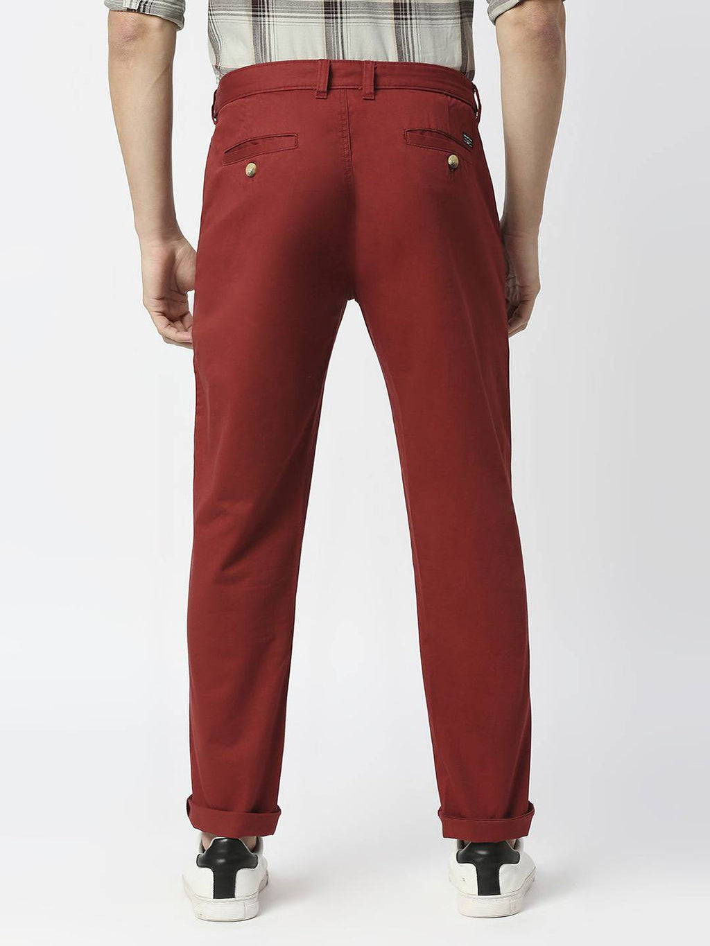 Thomas Scott Men Mid-Rise Classic Slim Fit Easy Wash Trousers