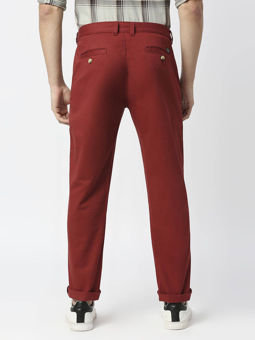 Thomas Scott Men Mid-Rise Classic Slim Fit Easy Wash Trousers