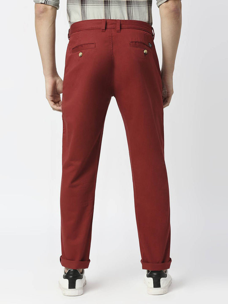 Thomas Scott Men Mid-Rise Classic Slim Fit Easy Wash Trousers