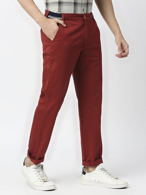 Thomas Scott Men Mid-Rise Classic Slim Fit Easy Wash Trousers