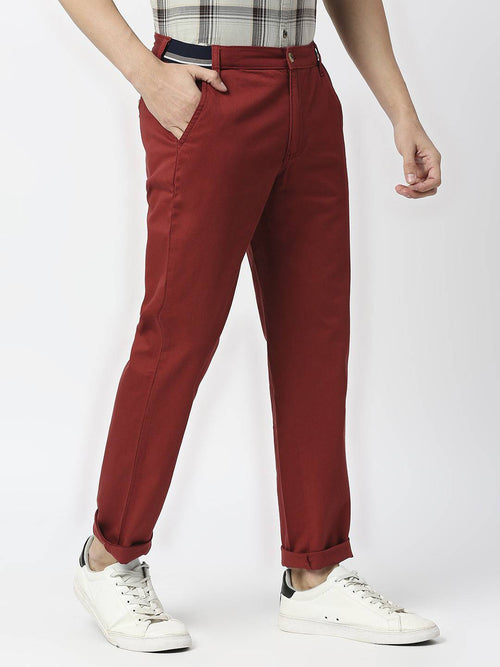 Thomas Scott Men Mid-Rise Classic Slim Fit Easy Wash Trousers