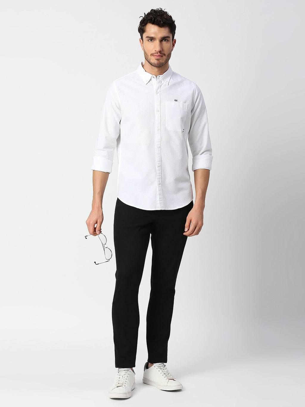 Thomas Scott Men White Pure Cotton Slim Fit Casual Shirt