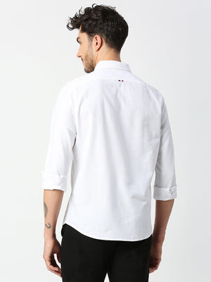 Thomas Scott Men White Pure Cotton Slim Fit Casual Shirt
