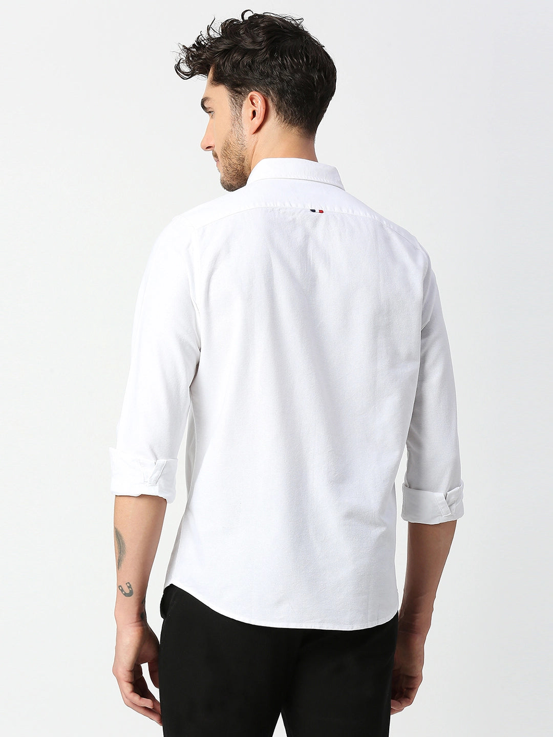 Thomas Scott Men White Pure Cotton Slim Fit Casual Shirt