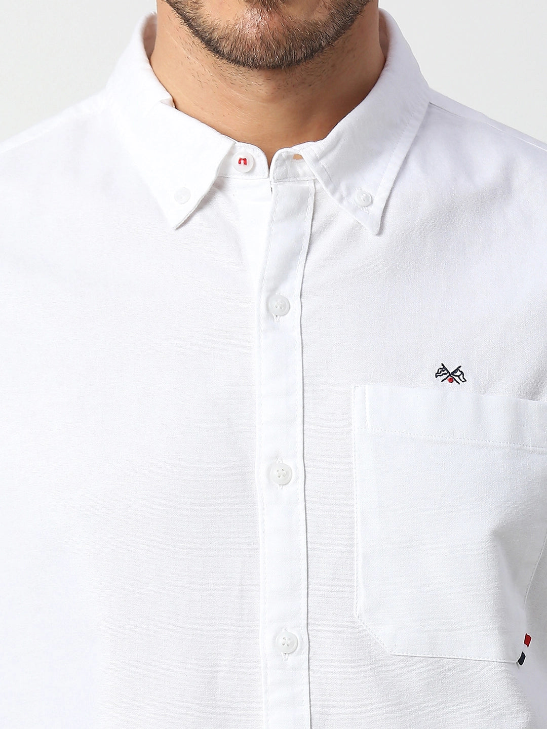 Thomas Scott Men White Pure Cotton Slim Fit Casual Shirt