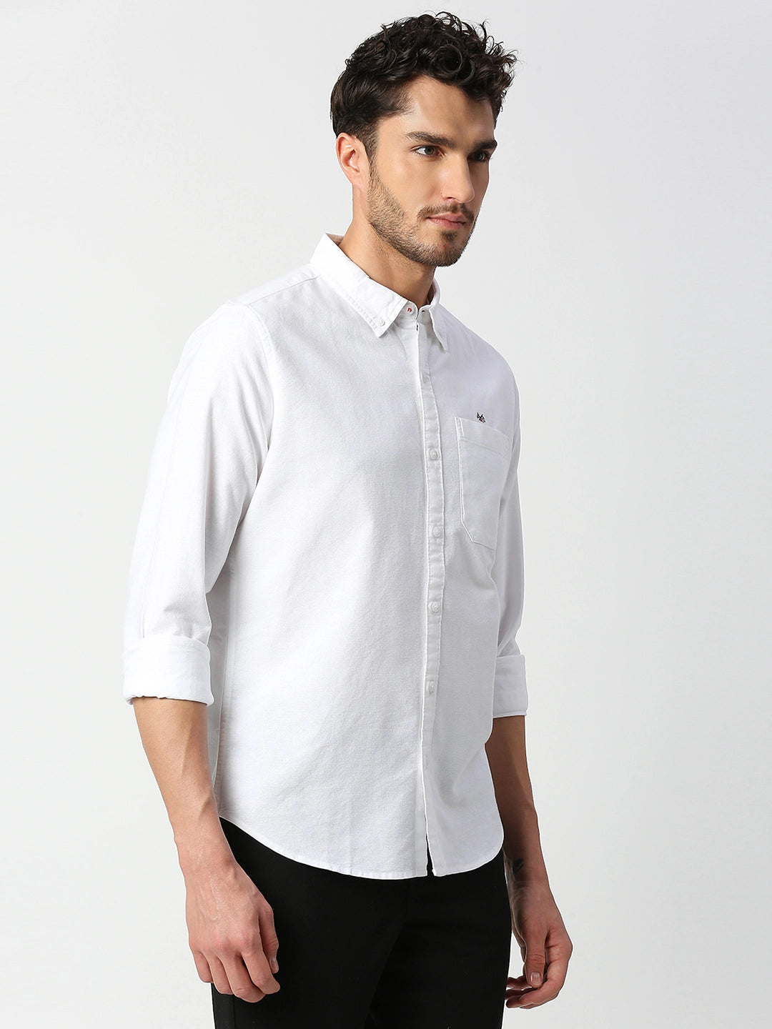Thomas Scott Men White Pure Cotton Slim Fit Casual Shirt