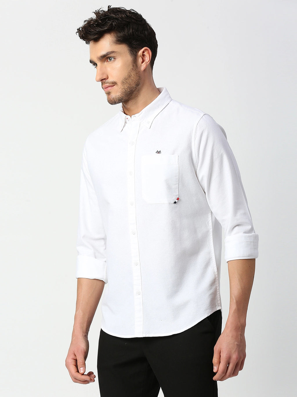 Thomas Scott Men White Pure Cotton Slim Fit Casual Shirt