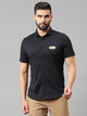 Thomas Scott Men Jet Navy Classic Slim Fit Short Sleeves Cutaway Collar Solid 4 Way Stretch Knitted Casual Shirt