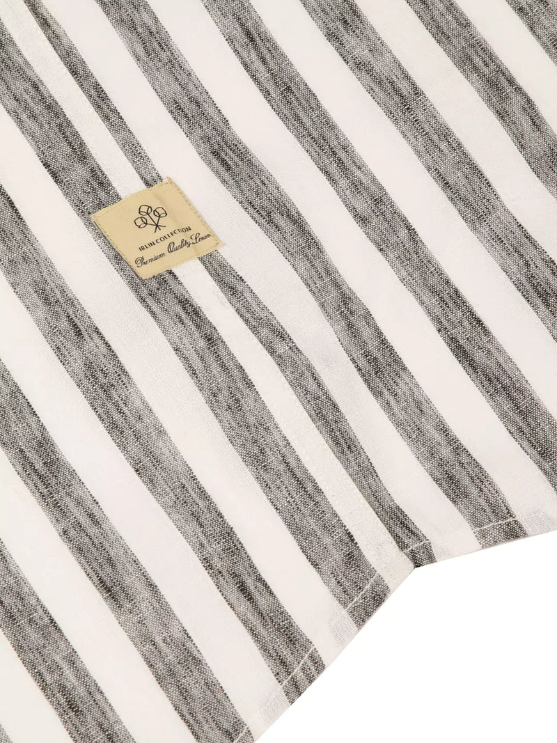 Thomas Scott Men Premium Vertical Stripes Cotton & Linen Casual Shirt