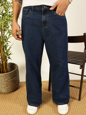 Blue Smart Bootcut Fit Clean Look Non Stretchable Jeans For Men
