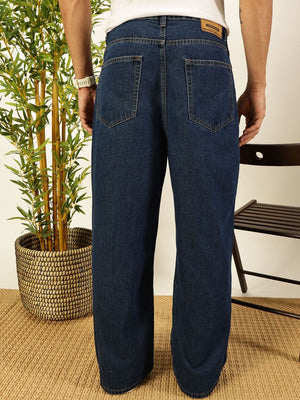 Blue Smart Bootcut Fit Clean Look Non Stretchable Jeans For Men