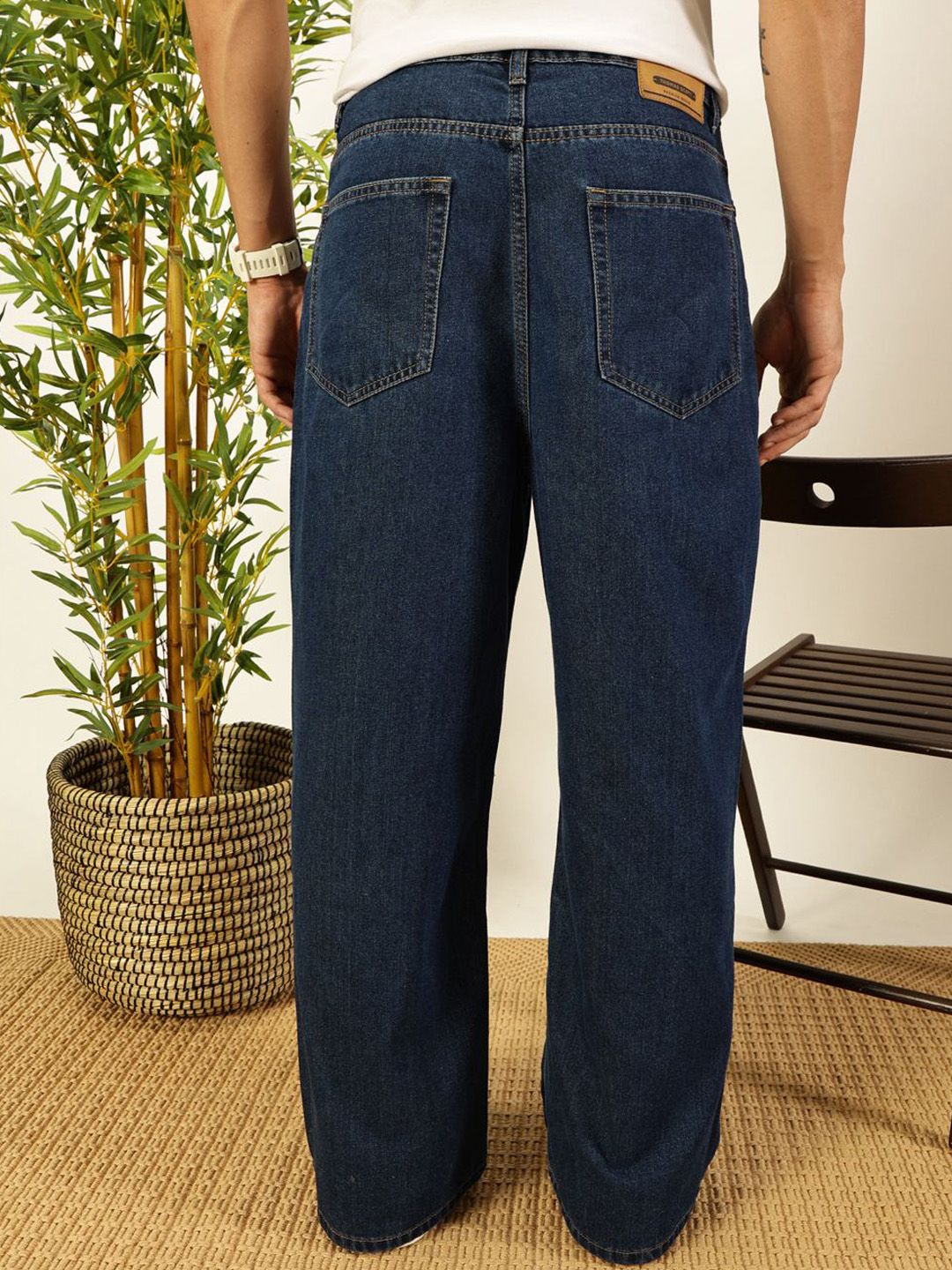 Blue Smart Bootcut Fit Clean Look Non Stretchable Jeans For Men