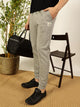 Grey Melange Straight-Fit Mid Rise Solid Joggers For Men