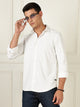 Thomas Scott Men White Premium Slim Fit Long Sleeves 4 Way Stretch CoolMax Knitted Casual Shirt