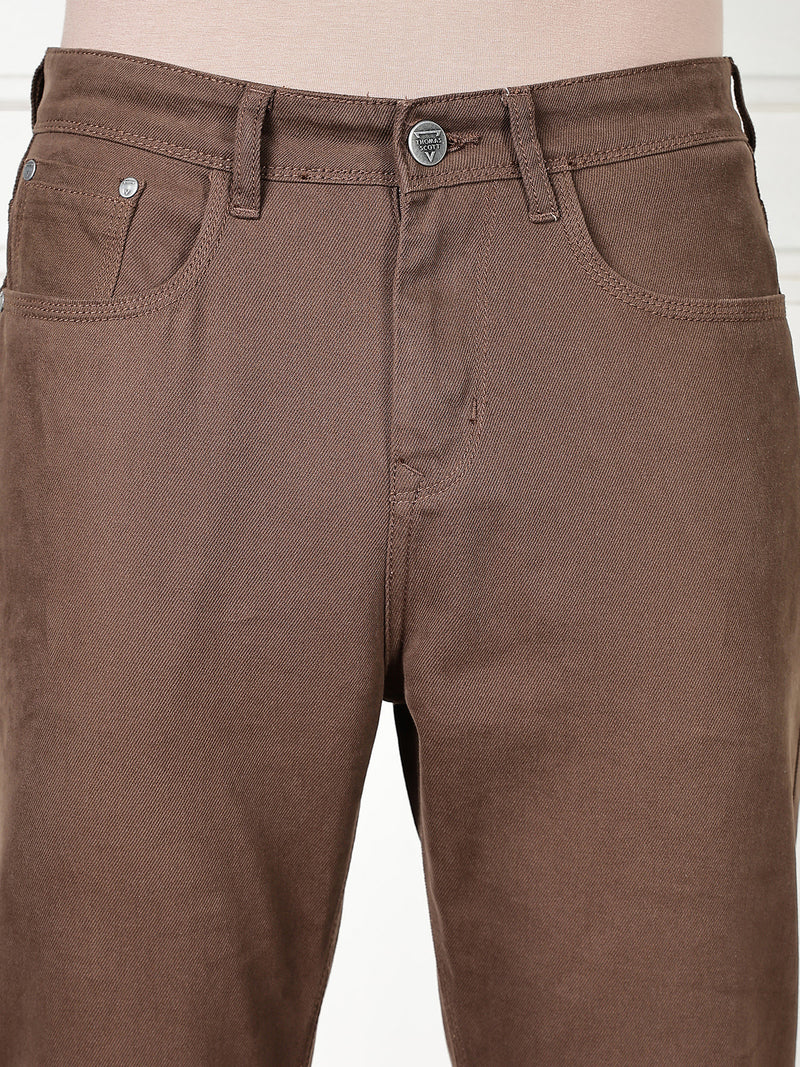 Thomas Scott Men Brown Mid-Rise Slim Fit Cotton Non Stretchable Jeans