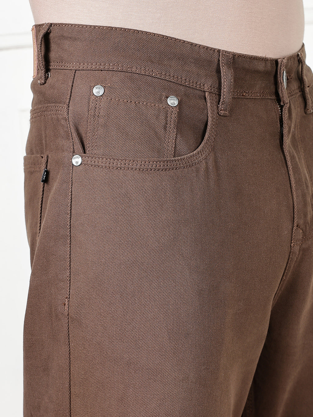 Thomas Scott Men Brown Mid-Rise Slim Fit Cotton Non Stretchable Jeans