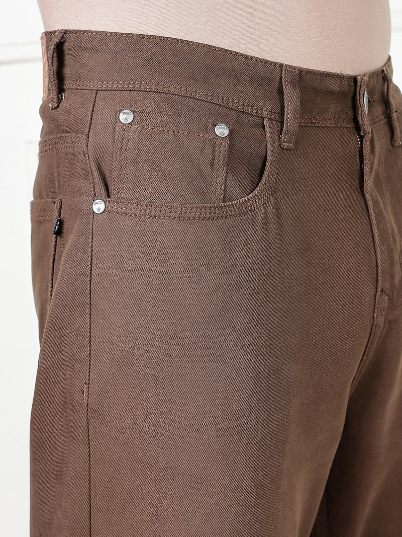 Thomas Scott Men Brown Mid-Rise Slim Fit Cotton Non Stretchable Jeans