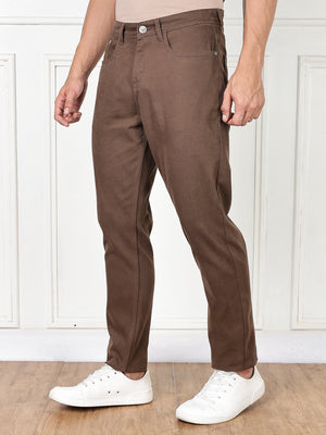 Thomas Scott Men Brown Mid-Rise Slim Fit Cotton Non Stretchable Jeans