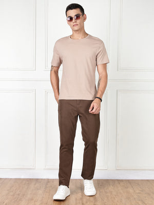 Thomas Scott Men Brown Mid-Rise Slim Fit Cotton Non Stretchable Jeans