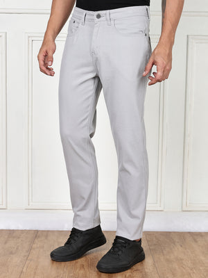 Thomas Scott Men Light Grey Mid-Rise Slim Fit Cotton Non Stretchable Jeans