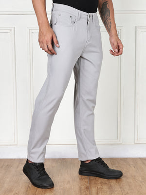 Thomas Scott Men Light Grey Mid-Rise Slim Fit Cotton Non Stretchable Jeans
