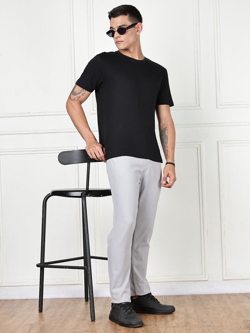 Thomas Scott Men Light Grey Mid-Rise Slim Fit Cotton Non Stretchable Jeans