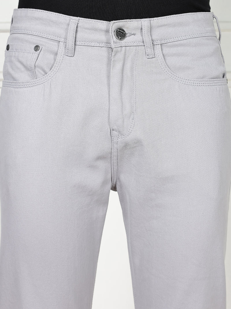 Thomas Scott Men Light Grey Mid-Rise Slim Fit Cotton Non Stretchable Jeans