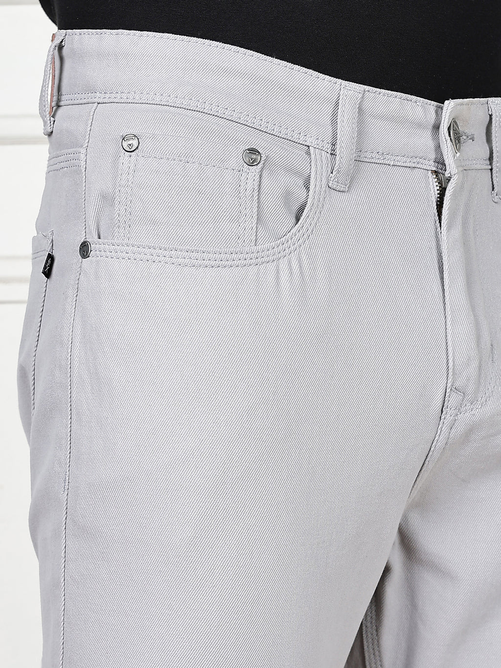 Thomas Scott Men Light Grey Mid-Rise Slim Fit Cotton Non Stretchable Jeans