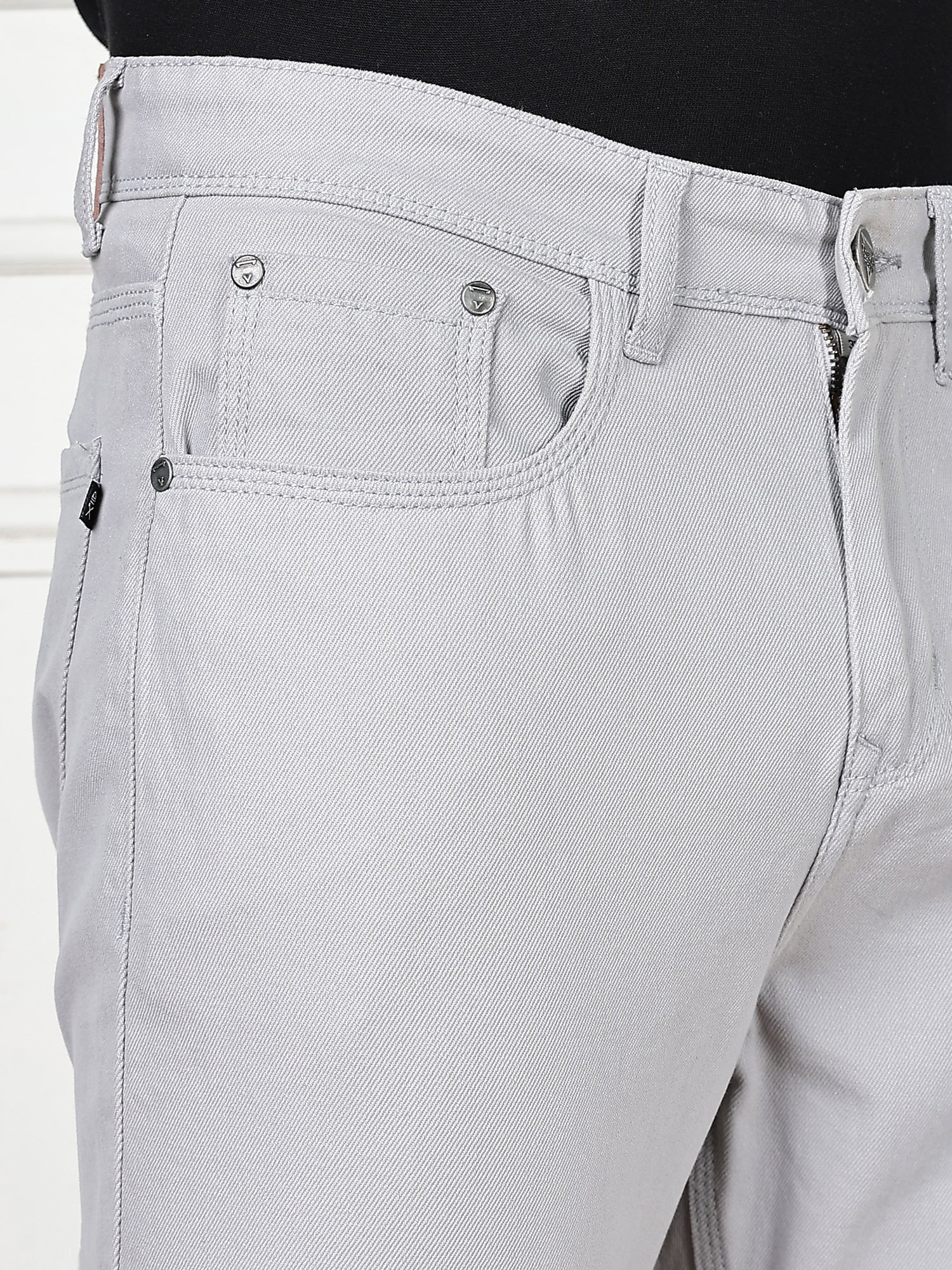 Thomas Scott Men Light Grey Mid-Rise Slim Fit Cotton Non Stretchable Jeans