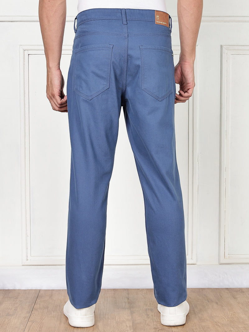 Thomas Scott Men Sky Blue Mid-Rise Slim Fit Cotton Non Stretchable Jeans