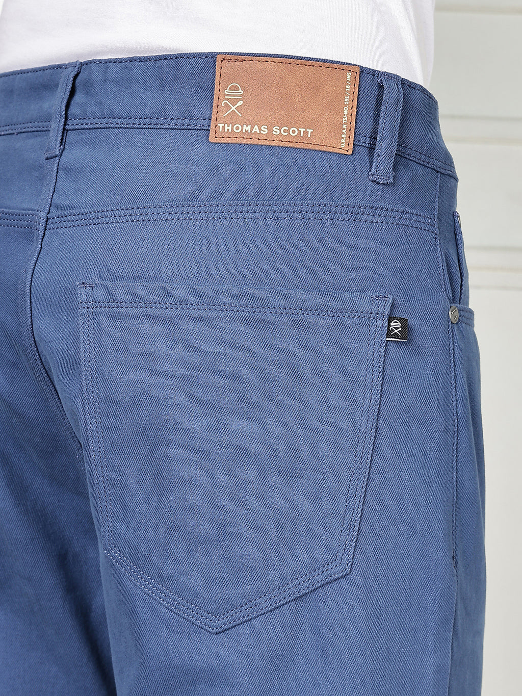 Thomas Scott Men Sky Blue Mid-Rise Slim Fit Cotton Non Stretchable Jeans