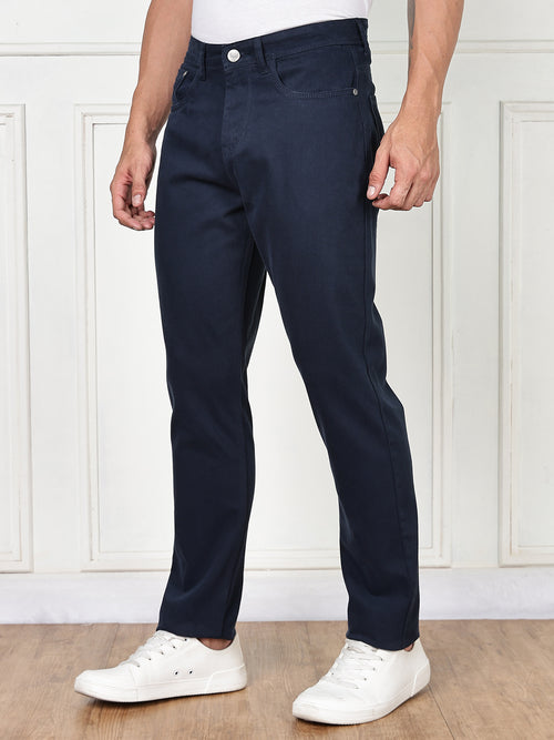 Thomas Scott Men Navy Blue Mid-Rise Slim Fit Cotton Non Stretchable Jeans