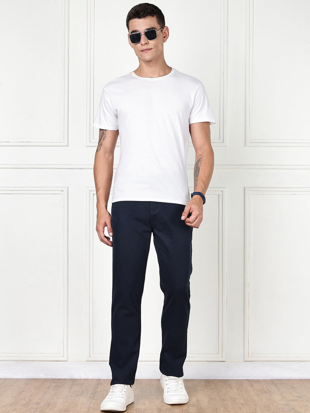 Thomas Scott Men Navy Blue Mid-Rise Slim Fit Cotton Non Stretchable Jeans