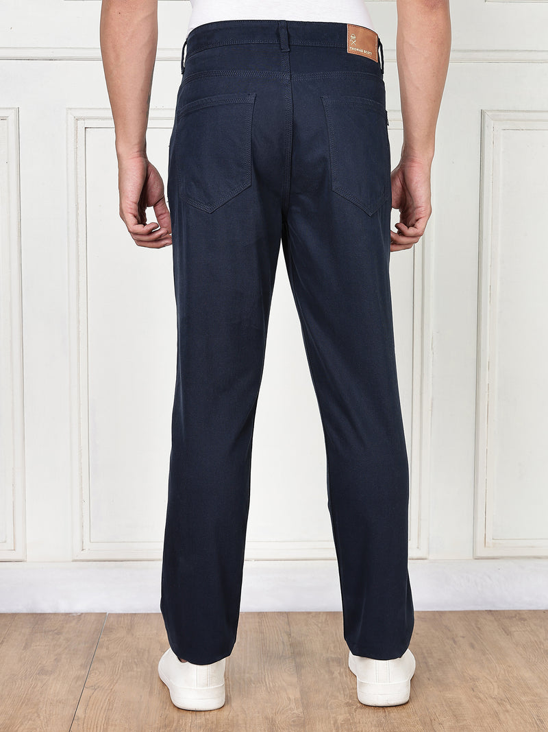 Thomas Scott Men Navy Blue Mid-Rise Slim Fit Cotton Non Stretchable Jeans