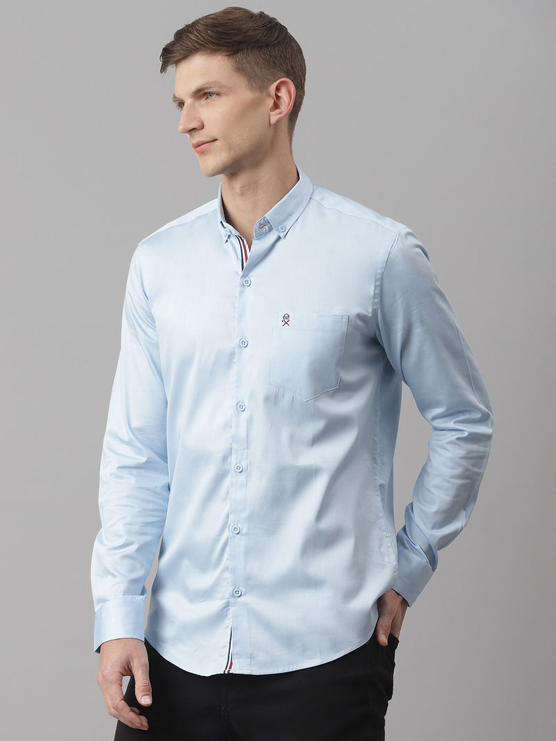 Thomas Scott Men Blue Regular Fit Relaxed Cotton Casual Sustainable Shirt