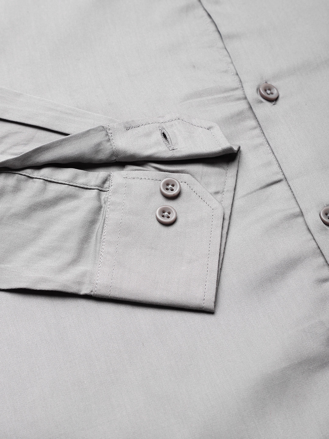 Thomas Scott Men Smoke Regular Fit Long Sleeves Solid Button-Down Collar Cotton Casual Shirt