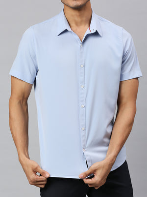 Thomas Scott Men Classic Slim Fit 4 Way Stretch Spread Collar Casual Shirt