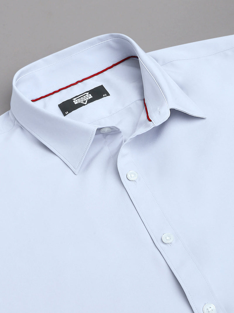 Thomas Scott Men Classic Slim Fit 4 Way Stretch Spread Collar Casual Shirt