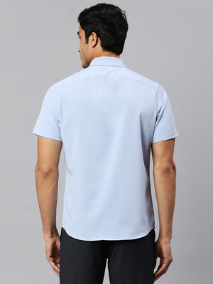 Thomas Scott Men Classic Slim Fit 4 Way Stretch Spread Collar Casual Shirt