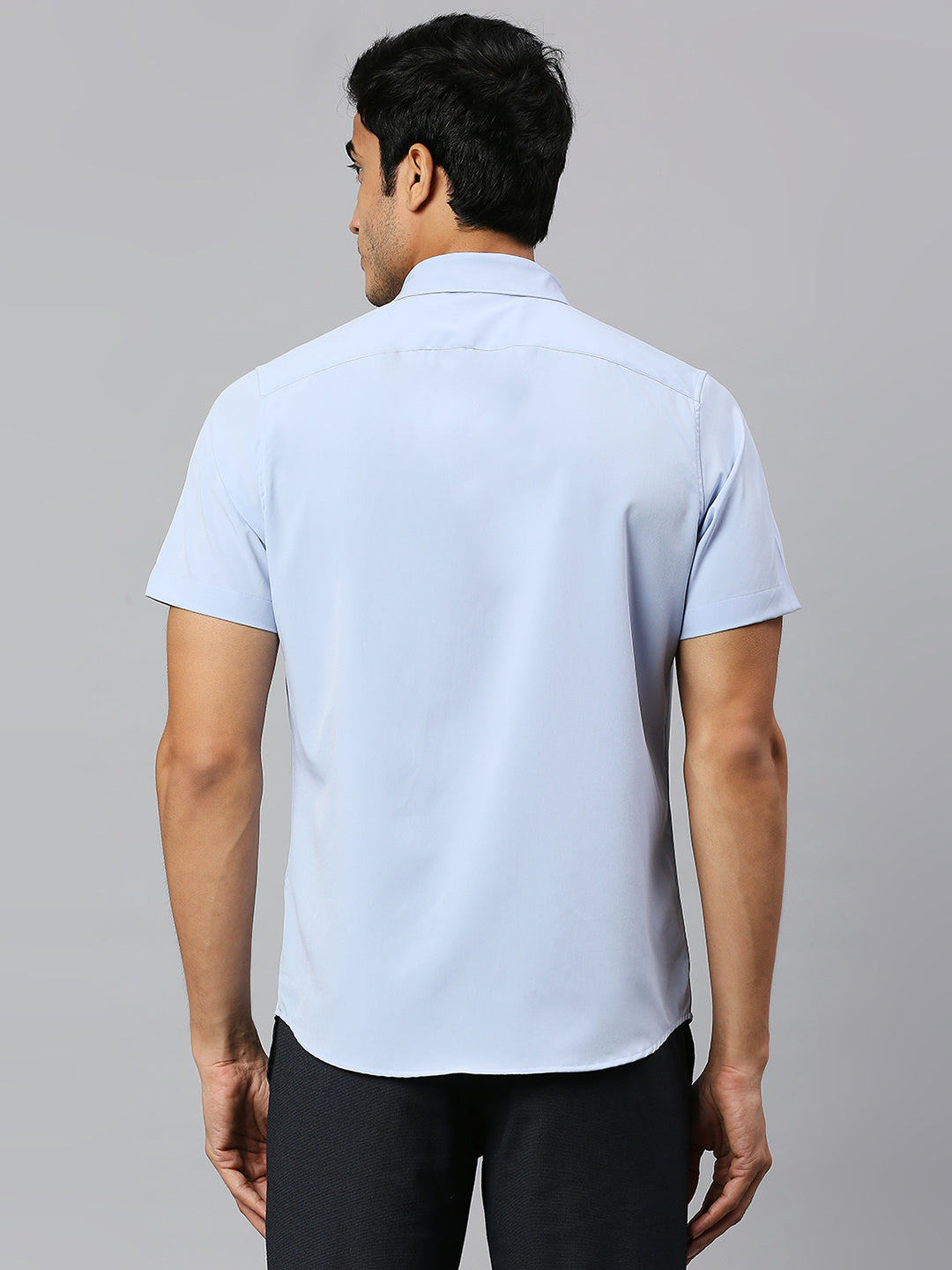 Thomas Scott Men Classic Slim Fit 4 Way Stretch Spread Collar Casual Shirt