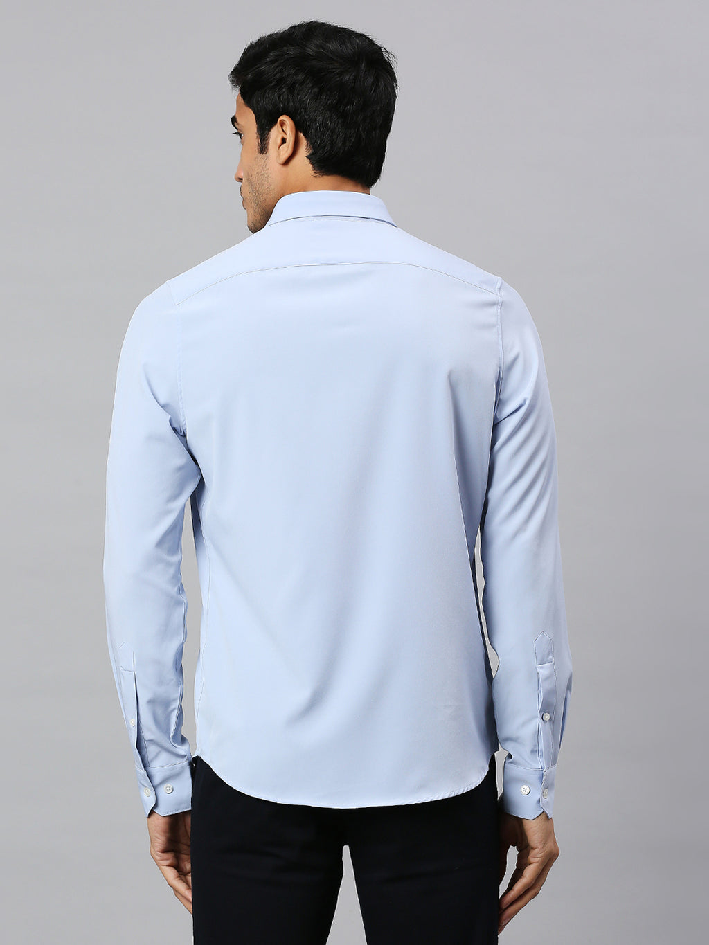 Thomas Scott Men Classic Slim Fit 4 Way Stretch Spread Collar Casual Shirt