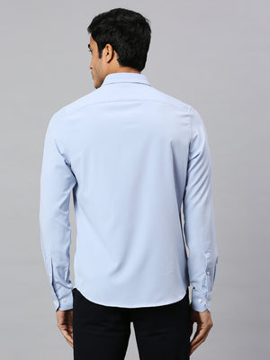 Thomas Scott Men Classic Slim Fit 4 Way Stretch Spread Collar Casual Shirt