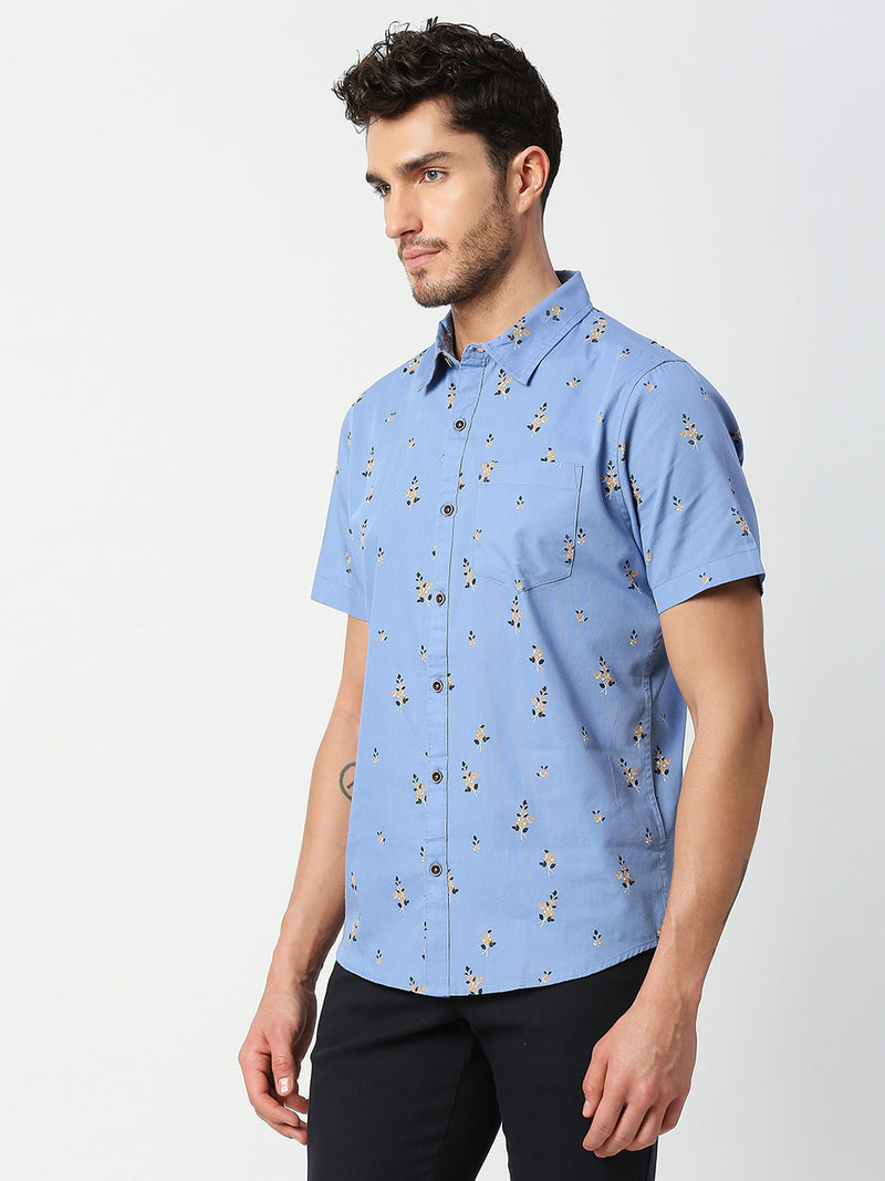 Thomas Scott Men Slim Fit Printed Casual Cotton Shirt