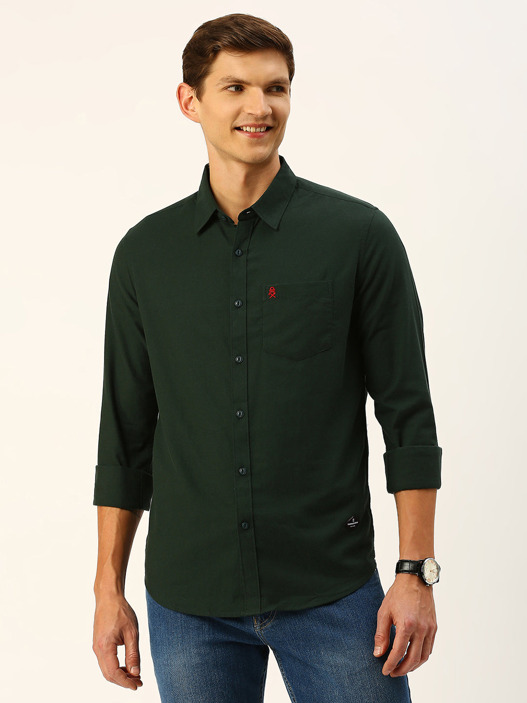 Thomas Scott Men Classic Slim Fit Flannel Casual Shirt