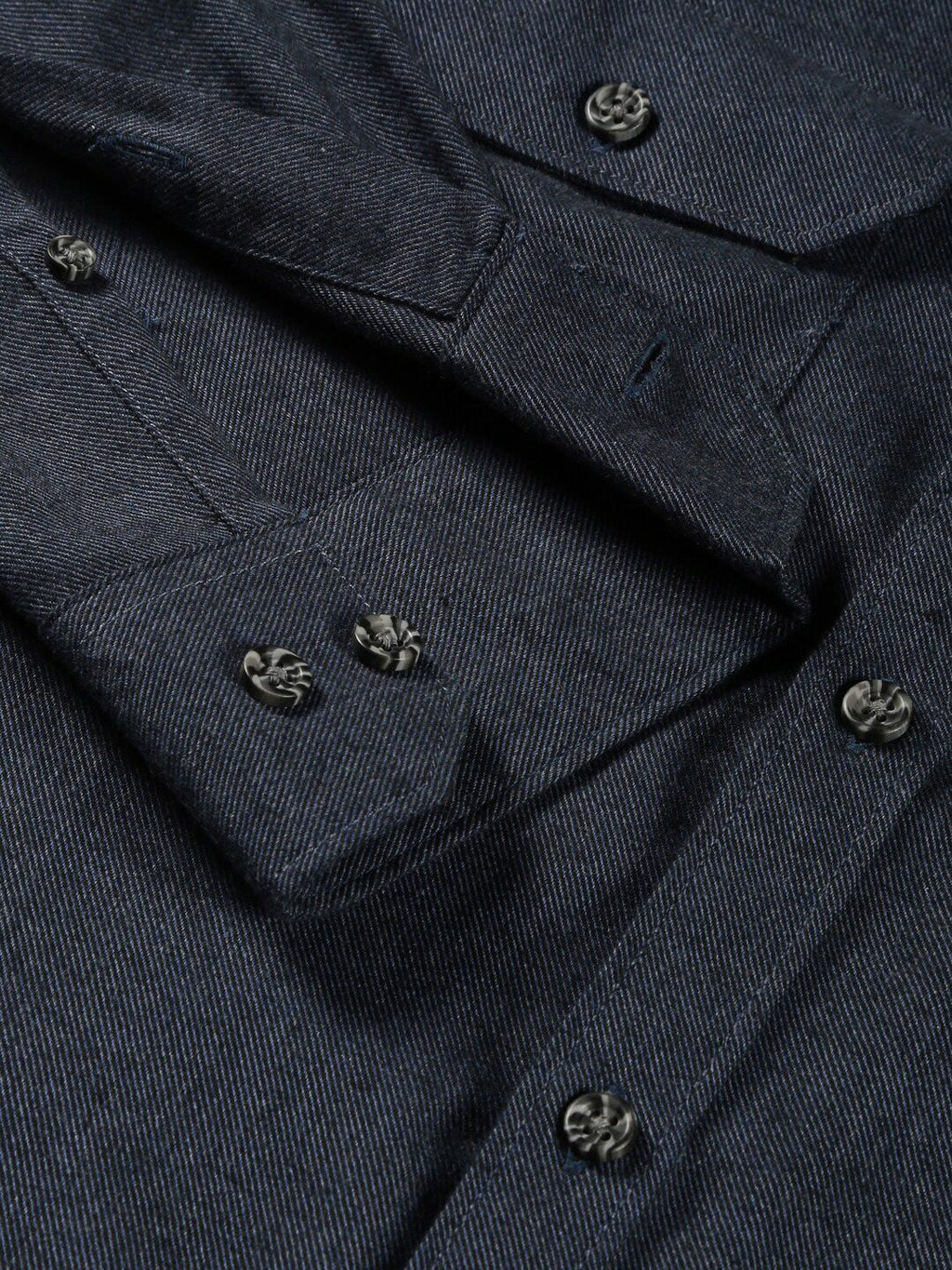 Navy Smart Slim Fit Flannel Casual Shirt For Men