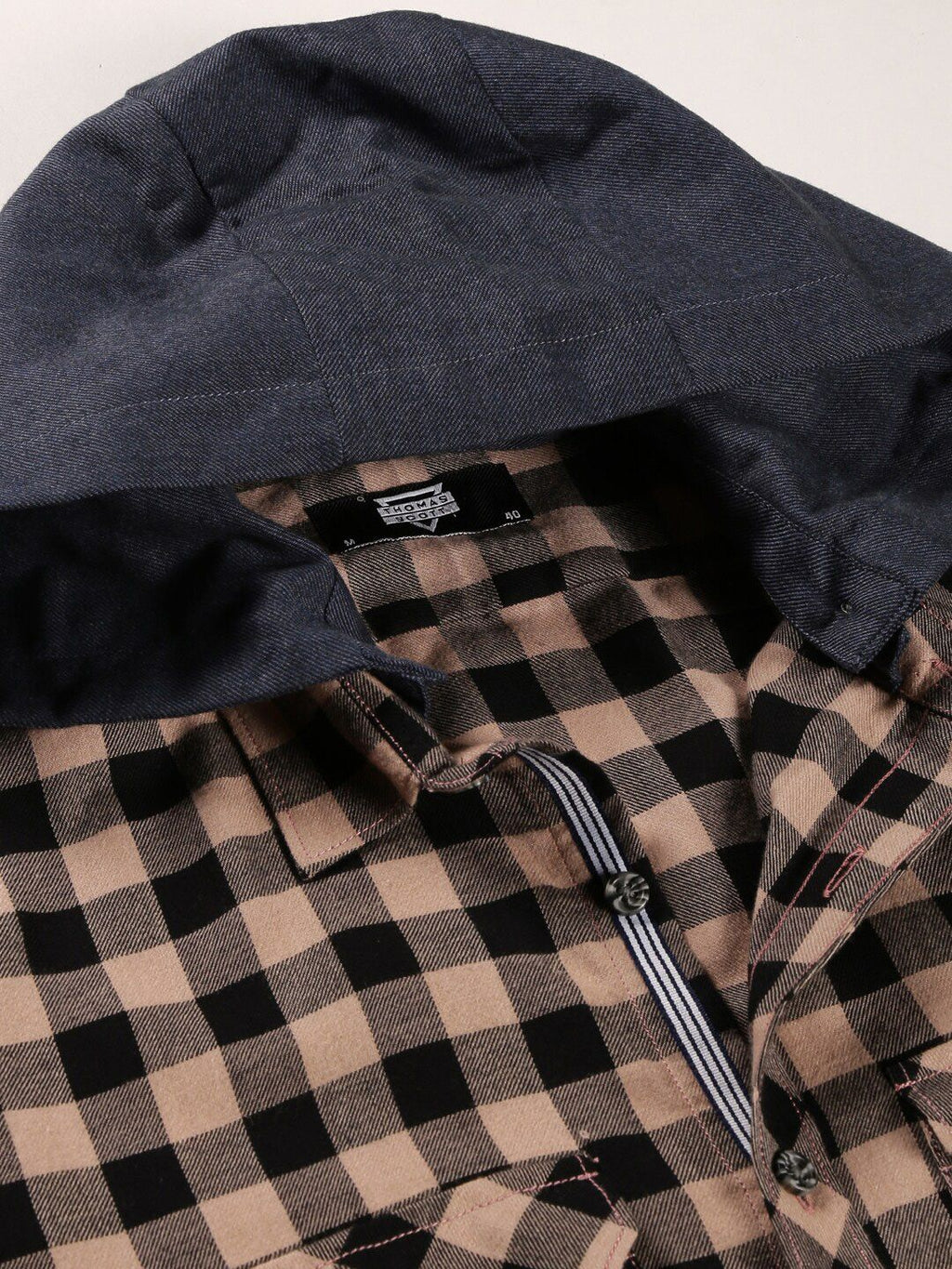 Peach Smart Slim Fit Gingham Checked Flannel Casual Shirt For Men