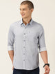 Thomas Scott Men Blue Smart Slim Fit Long Sleeves Spread Collar Micro Ditsy Printed Cotton Casual Shirt
